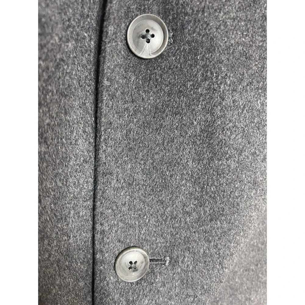 Pronto Uomo Long Overcoat Men's‎ 46R Grey Wool Single Breasted